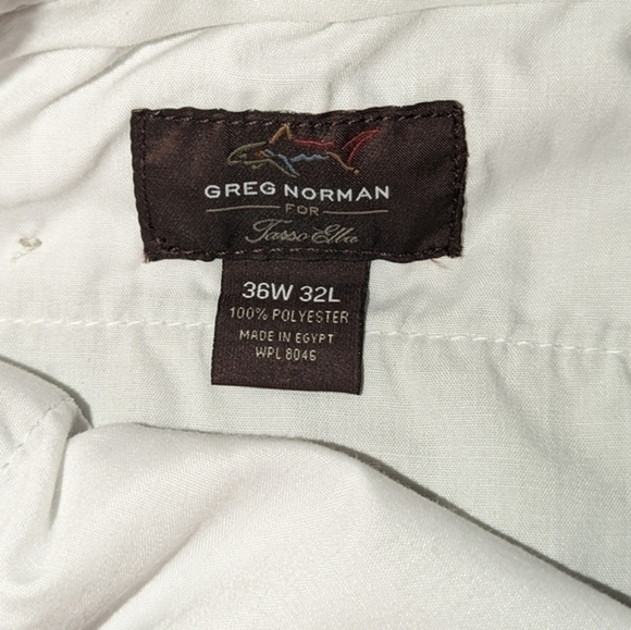 GREG NORMAN DRESS PANTS. LIGHT OLIVE GREEN. SIZE 36W 32L 100% POLYESTER - Picture 4 of 4